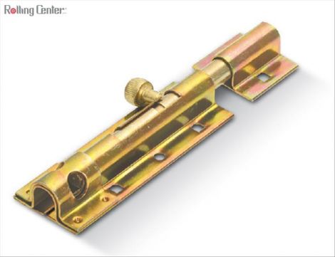 Bolzenriegel mit Vorhängeschlossöffnung für schwere Türen - Länge 150 ø13 - gelb verzinkt