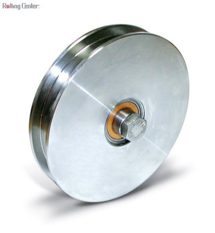 Laufrolle mit zwei Lagern U-Nut ø120 - Inox