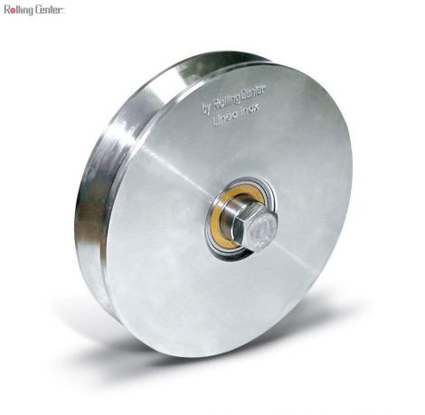 Laufrolle mit zwei Lagern V-Nut ø120 - Inox
