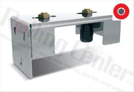 Ein Satz von zwei CN30-Rollen auf einer Platte zum Schrauben mit einstellbarem Rollenabstand - weiß verzinkt