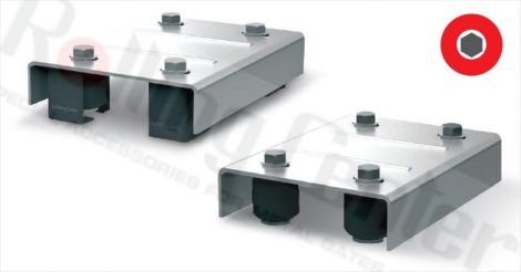 Führungsbügel mit 4 Rollen für 35÷53 mm Profil - einstellbare Breite - Inox