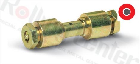 Rollenachse mit Schmiernippel M16x50 - gelb verzinkt