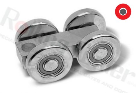 Rollapparat mit zwei Achsen - seitlich und mittig - ø50 - INOX AISI303