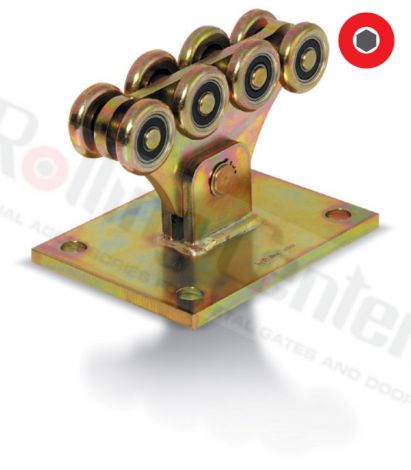 Rollapparat für freitragendes Tor Basic - 8 Rollen ø48x12-5 - gelb verzinkt