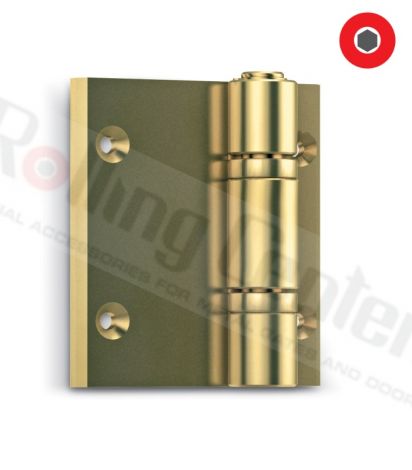 Asymmetrisches großes Doppelflügelscharnier 126-5x140 mit ø40 Lager und ø20 Stift - gelb verzinkt