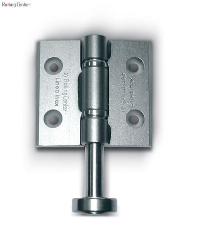 Kleines - unteres Doppelflügelscharnier 111x100 mit ø40 Lager und ø16 Stift - INOX (Flach)