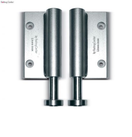 Großes - unteres einblättriges Scharnier 80-5x140 mit ø40 Lager und ø20 Stift - INOX (Flach)