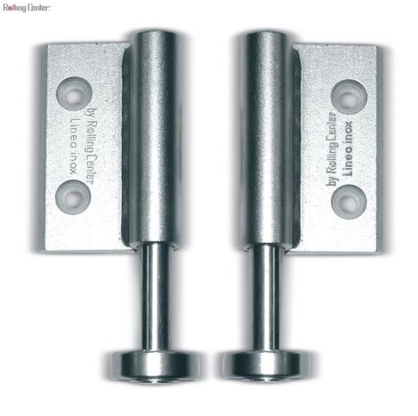 Kleines - unteres einblättriges Scharnier 67x100 mit ø40 Lager und ø16 Stift - INOX (Flach)