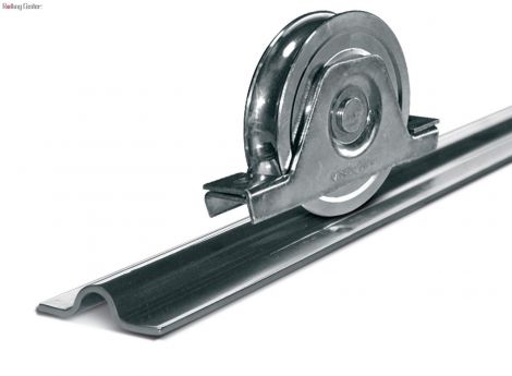 Bodenschiene zum Anschrauben 3mm dick für ø20 Rollen - länge 6m - INOX