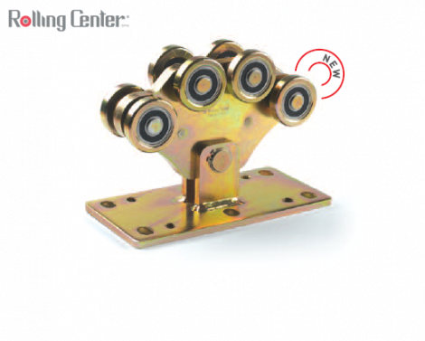 Rollapparat Heavy 8 Stahlrollen 70 mm - gelb verzinkt