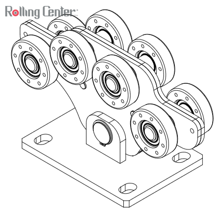Rollapparat Heavy SILENT 8 Maparu Rollen 70 mm - gelb verzinkt