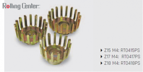 Zahnring für einen Set von 2 selbsttragenden Medio Rollapparaten für Innenantrieb mit 8 Rollen ø68x18 - verzinkt